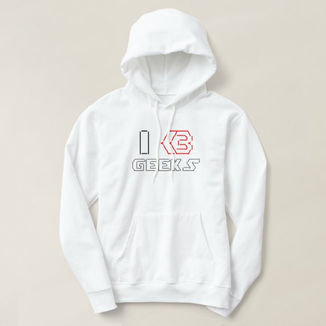 Sudadera I Heart Geeks ASCII ART (Diseño del anverso)