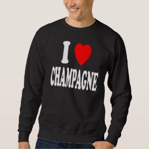 Sudadera I Heart Love Champagne Celebración Fiesta Reunión