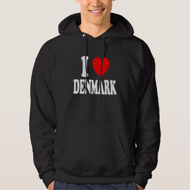 Sudadera I Heart Love Denmark Travel Vacation Tourism Home (Anverso)