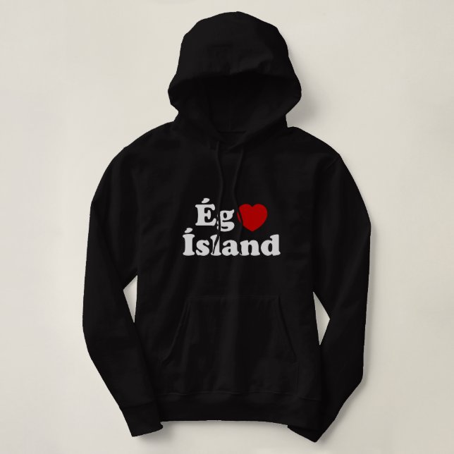 Sudadera I Heart (Love) Islandia [Ég Elska Ísland] Islandés (Diseño del anverso)
