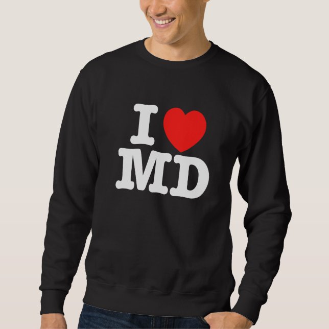 Sudadera I Heart Maryland (MD) Love Premium (Anverso)