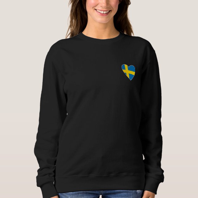 Sudadera I Heart Sweden  Fun Swedish Flag Heart (Anverso)