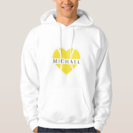 Sudadera I Heart Tennis Love Player Coach Name Yellow Ball