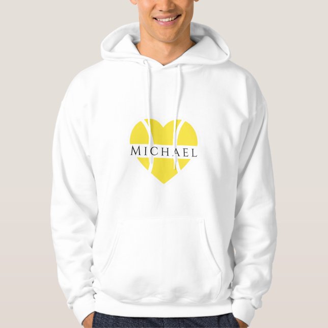Sudadera I Heart Tennis Love Player Coach Name Yellow Ball (Anverso)