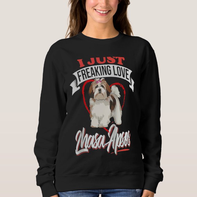 Sudadera I Just Freaking Love Lhasa Apsos Dog Raglan Baseba (Anverso)