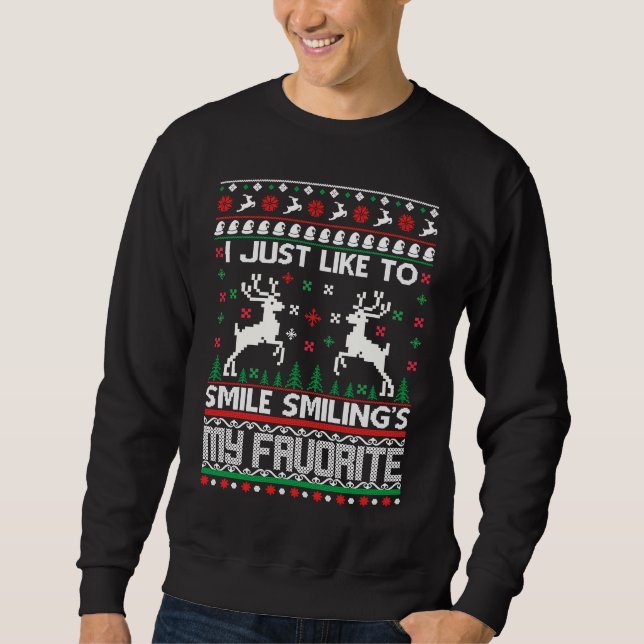 Sudadera I Just Like To Smile Smiling's My Favorite Christm (Anverso)