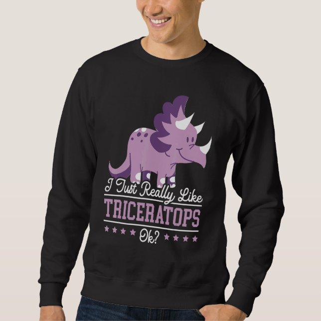 Sudadera I Just Really Like Triceratops Dinosaur Prehistori (Anverso)