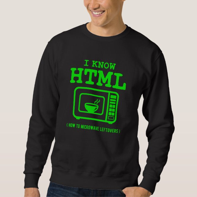 Sudadera I know HTML How to microwave leftovers (Anverso)