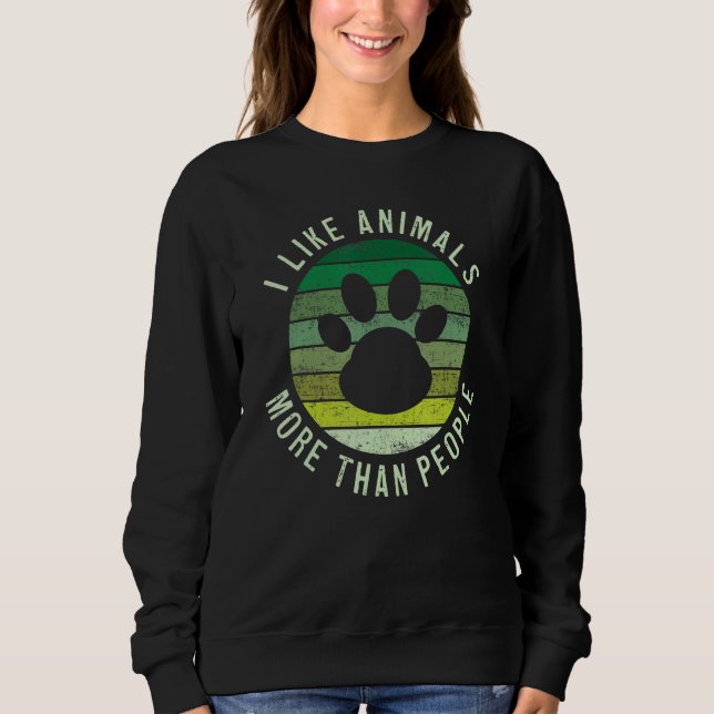 Sudadera I Like Animals More Than People  Vegan Vegetarian  (Anverso)