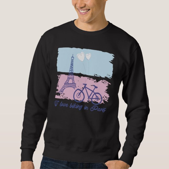 Sudadera I Like Biking In Paris Eiffel Tower Awesome French (Anverso)