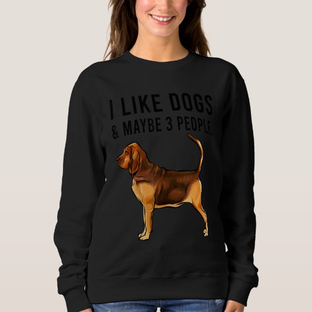 Sudadera I Like Bloodhound Dogs And Maybe 3 People (Anverso)