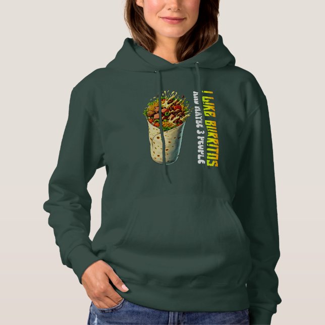 Sudadera i like burritos and maybe 3 people (Anverso)