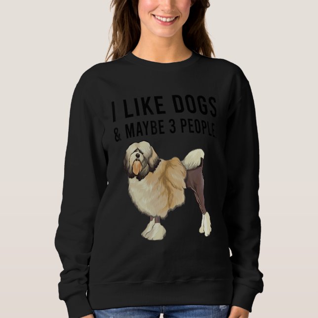 Sudadera I Like Lowchen Dogs And Maybe 3 People (Anverso)