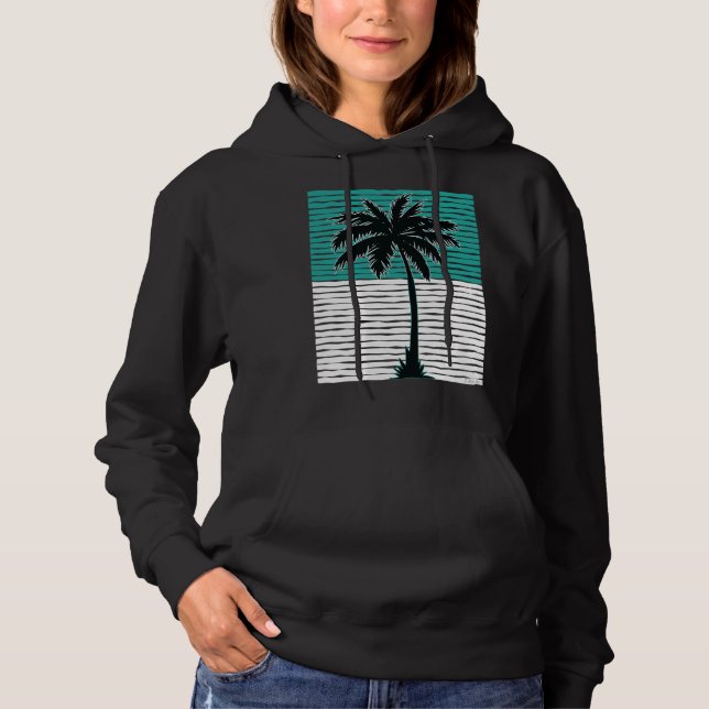 Sudadera I Live Life Palm Tree Picture Cool Aqua Green Whit (Anverso)