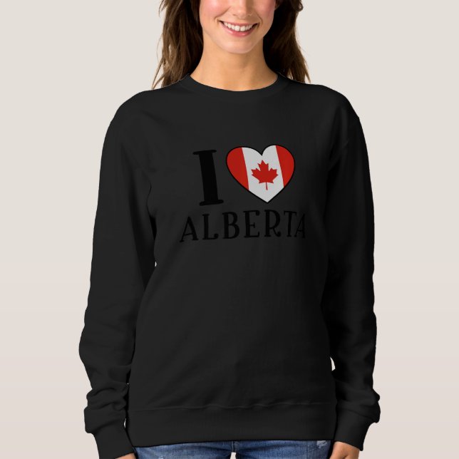 Sudadera I Love Alberta Canada Heart Flag  1 (Anverso)