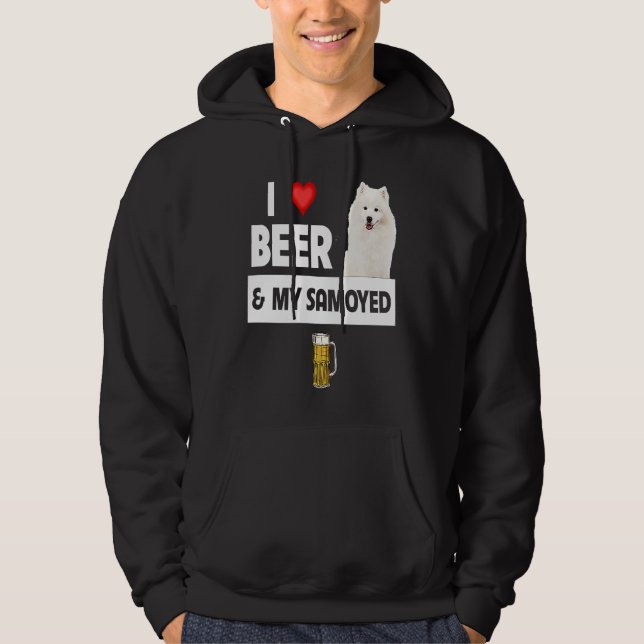 Sudadera I Love Beer and My Samoyed Herding Paws Mom Dad Dr (Anverso)