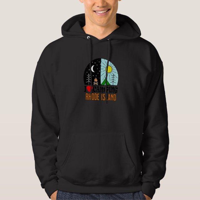Sudadera I Love Camping Rhode Island America Outdoors Natur (Anverso)
