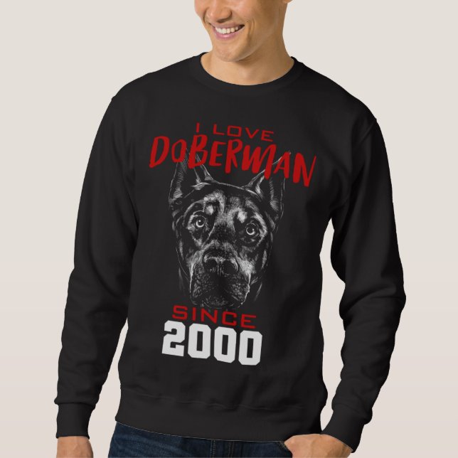 Sudadera I love doberman since 2000 (Anverso)