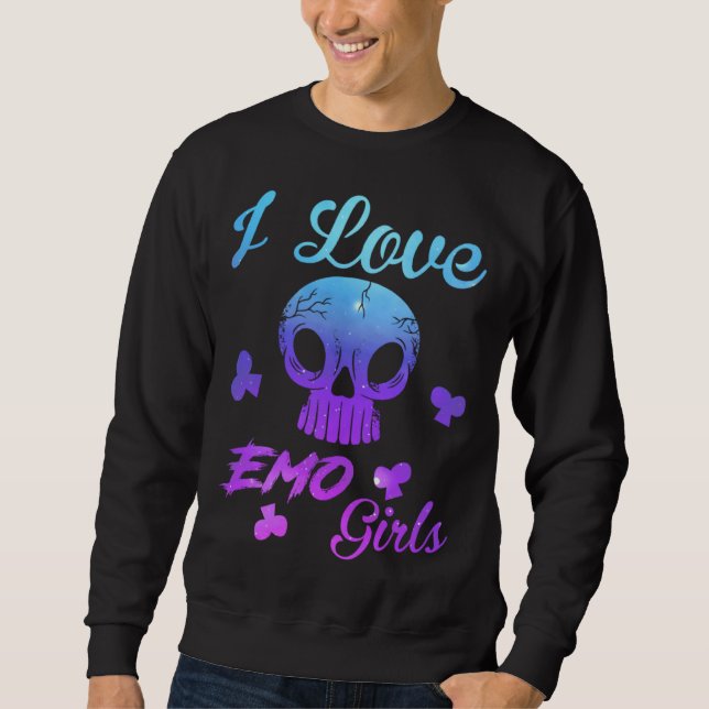 Sudadera I Love Emo boys  I Love Emo girls  Emo Goth Matchi (Anverso)