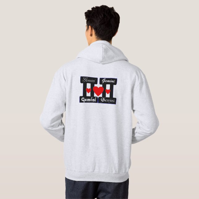 Sudadera ♊ 😍 I Love Gemini-Best Zodiac Rótulo Pullover Hoo (Reverso completo)