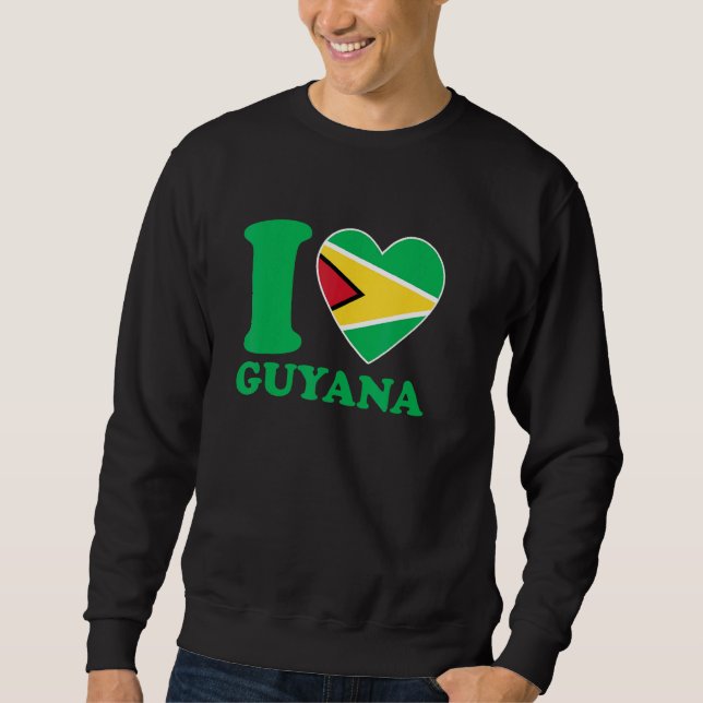 Sudadera I Love Guyana Heart Flag  Quote (Anverso)