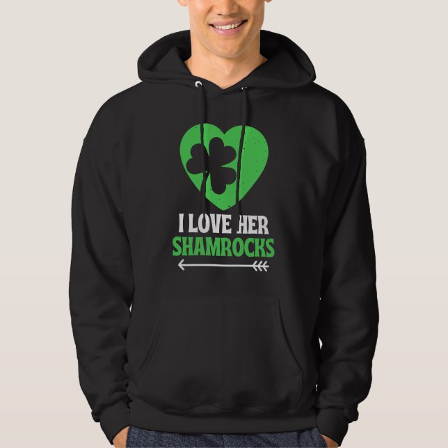 Sudadera I Love Her Shamrocks St Patrick's Day Matching Cou (Anverso)