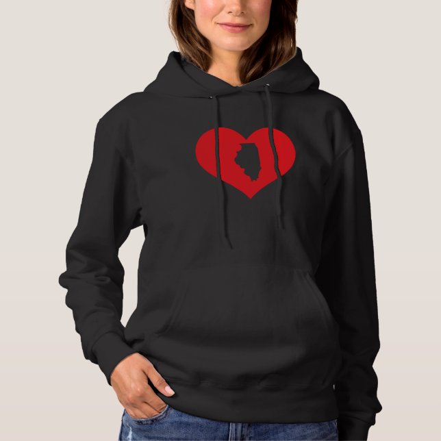 Sudadera I Love Illinois Heart  Resident State Pride (Anverso)