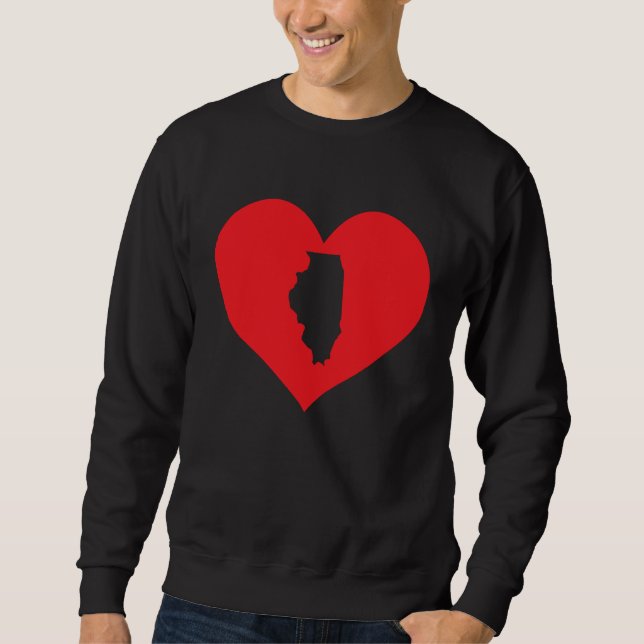 Sudadera I Love Illinois Heart  Resident State Pride (Anverso)