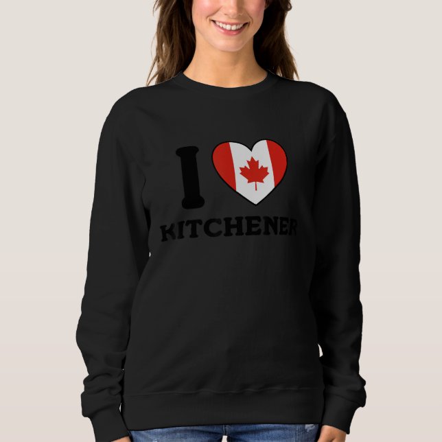 Sudadera I Love Kitchener Canada Heart Flag (Anverso)