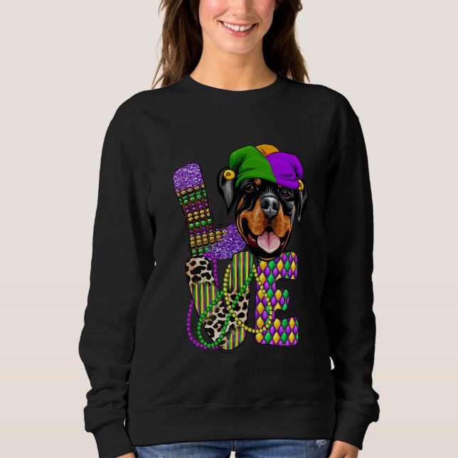Sudadera I Love Mardi Gras Festival Rottweiler (Anverso)