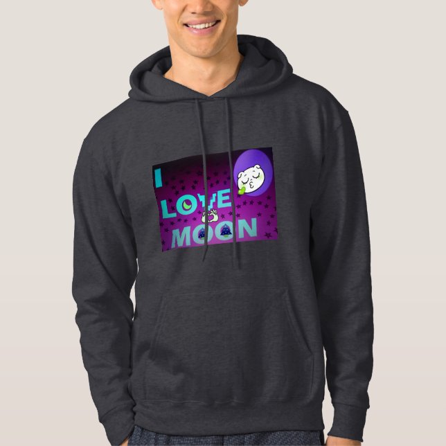 Sudadera "I Love Moon" - Un diseño de arte celeste capricho (Anverso)