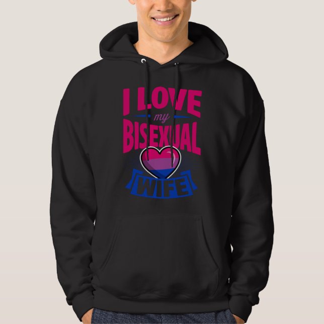 Sudadera I Love My Bisexual Wife Cute Bi Pride Anniversary  (Anverso)