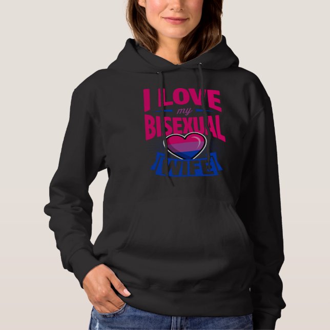 Sudadera I Love My Bisexual Wife Cute Bi Pride Anniversary  (Anverso)