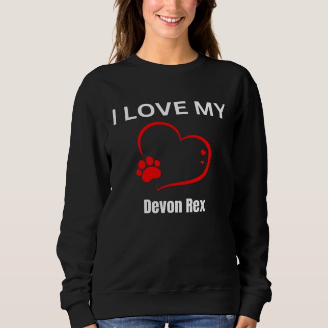 Sudadera I love my devon rex breed cat Cat (Anverso)