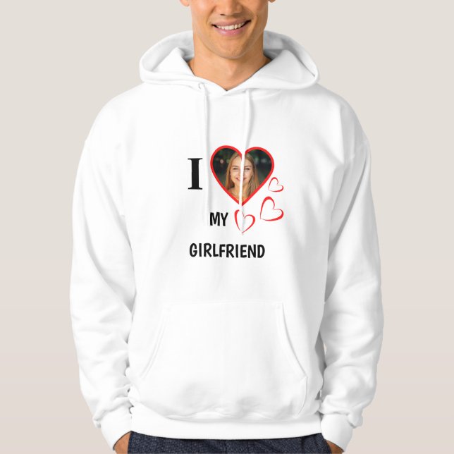 Sudadera  I Love My Girlfriend Dein Photo im Herz  (Anverso)