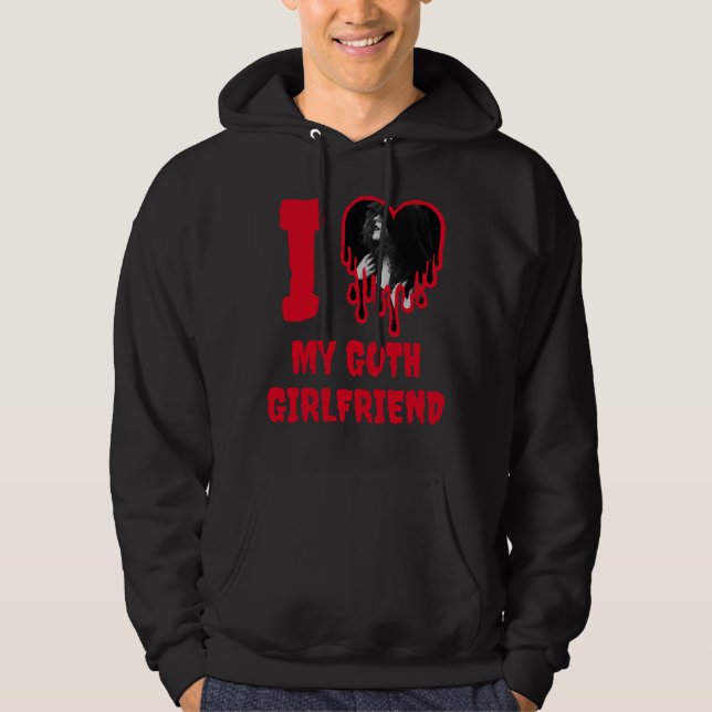 Sudadera I Love My Goth Girlfriend Dripping Red Heart Photo (Anverso)