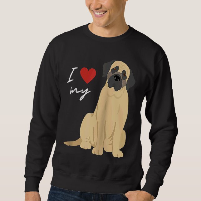 Sudadera I Love My Mastiff Dog  Raglan Baseball (Anverso)