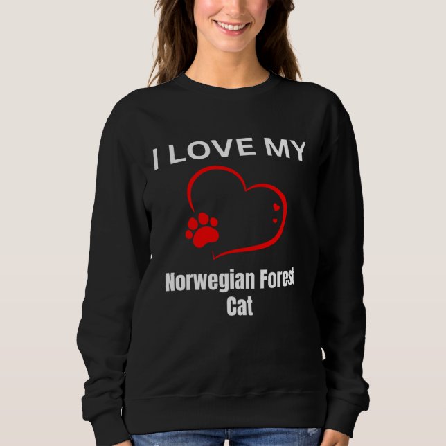 Sudadera I love my norwegian forest cat breed cat Cat (Anverso)