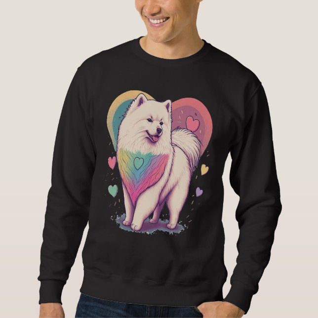 Sudadera I Love My Samoyed Dog Valentines Day Heart Artwork (Anverso)