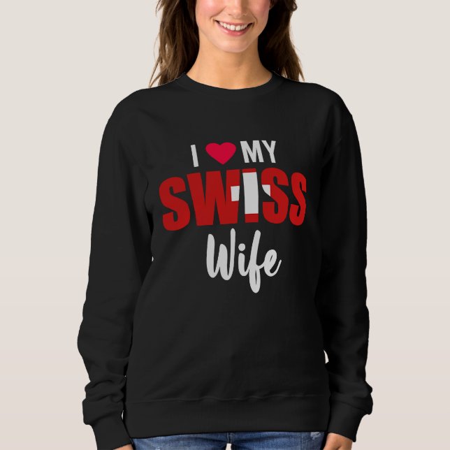Sudadera I Love My Swiss Wife Valentines Day (Anverso)