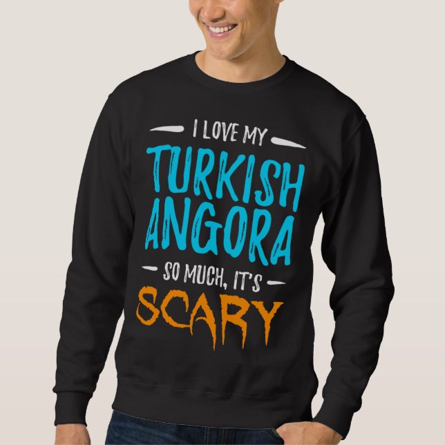Sudadera I Love My Turkish Angora Cat Mom Scary Halloween (Anverso)
