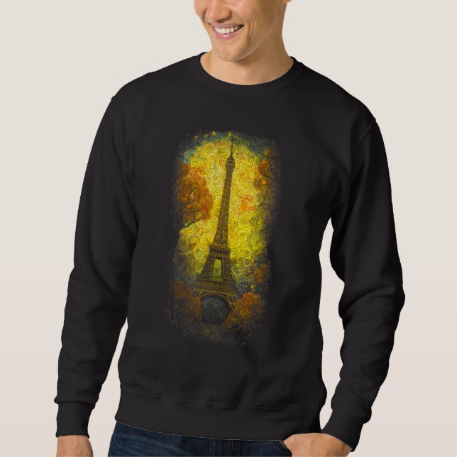Sudadera I Love Paris Eiffel Tower Painting France (Anverso)