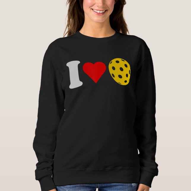 Sudadera I Love Pickleball Paddleball Lover Red Heart Valen (Anverso)