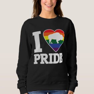 Sudadera I LOVE PRIDE Buffalo NY LGBTQ beautiful rainbow h