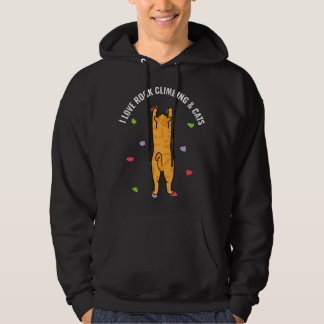 Sudadera I Love Rock Climbing & Cats Cute Kitty Cat Feline