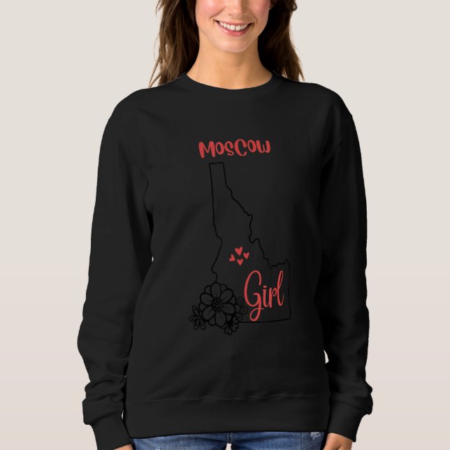 Sudadera I Love State Of Idaho Flower Outline Moscow City G (Anverso)