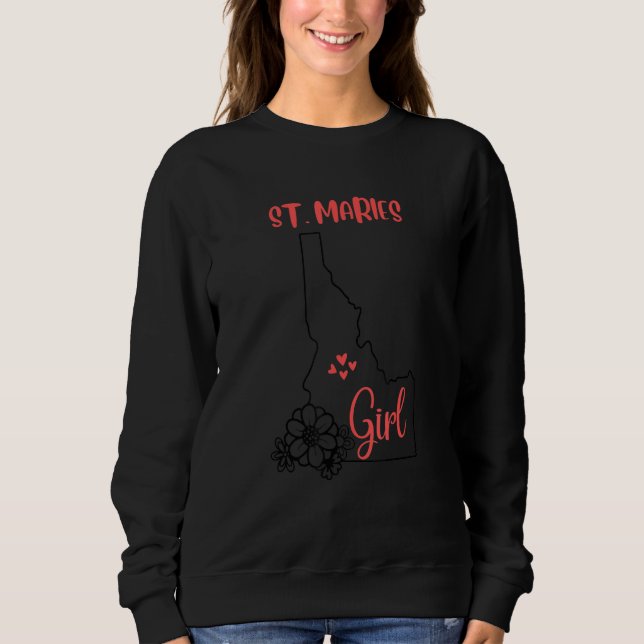Sudadera I Love State Of Idaho Flower Outline St Maries Cit (Anverso)