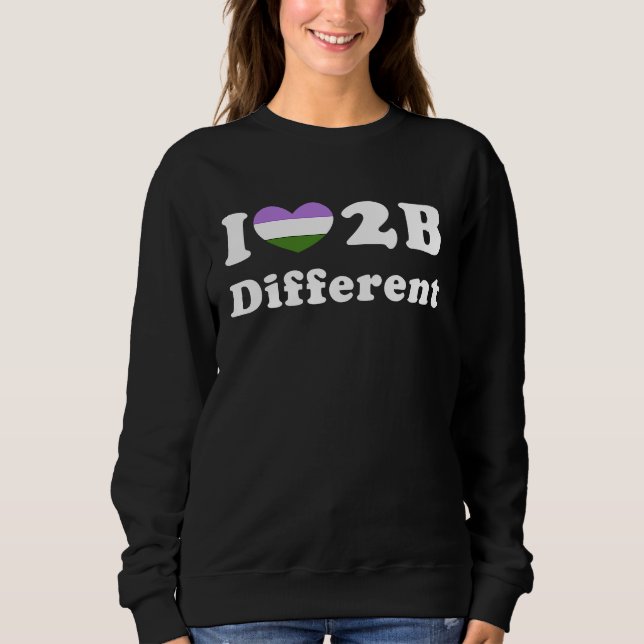 Sudadera I Love To Be Different Genderqueer Pride Flag Prid (Anverso)