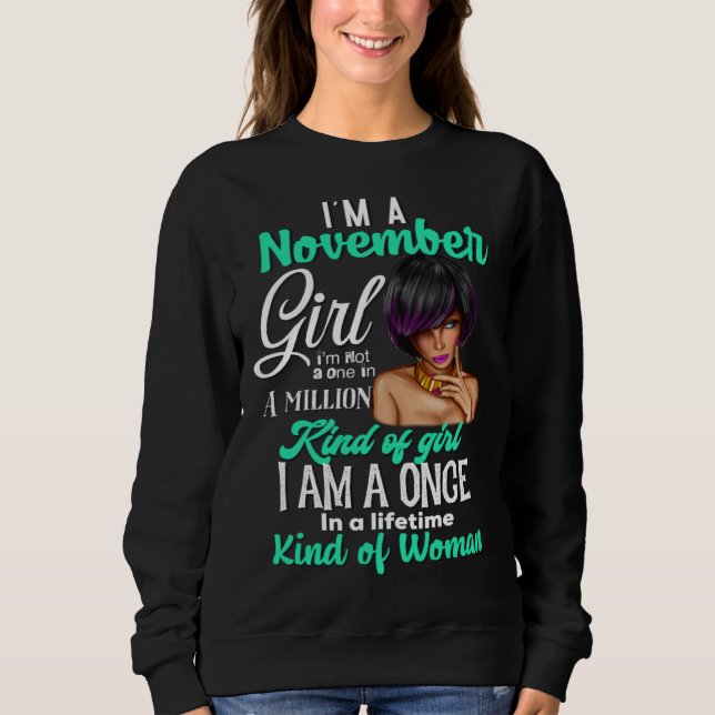 Sudadera I m a November Girl I m not a Million kind of Girl (Anverso)