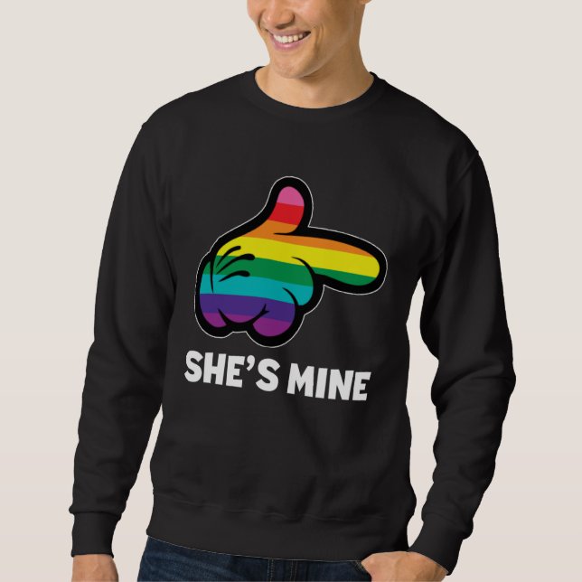 Sudadera I m Hers Rainbow Lesbian Couple LGBT Pride Matchin (Anverso)
